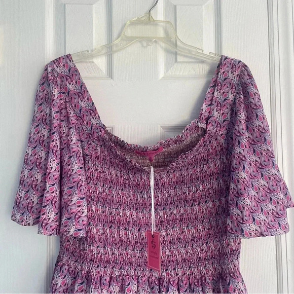 Simply Southern Women’s  Paisley Flared Patterned Purple and Pink Blouse Sz XL - Picture 2 of 7